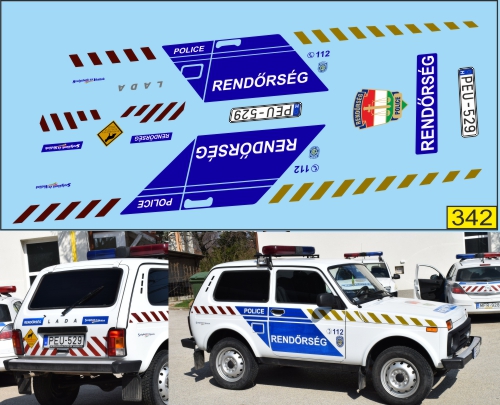 1:43 Набор декалей Волжский автомобиль 2121 Нива Полиция Чехии (RENDORSEG) - U342