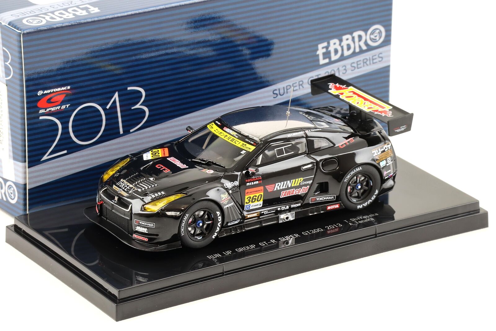 1:43 NISSAN GT-R Super GT300 Run up Group GT-R #360 Shirasaka/ Tanaka (2013), черный - 44942
