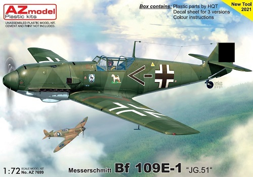 1:72 Сборная модель Bf 109 E-1 „JG.51“ - AZ7699