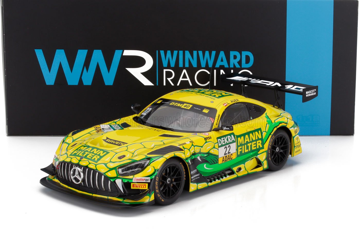 1:18 MERCEDES BENZ Amg Gt3 Evo Team Winward №22 Dtm Season (2024) Lucas Auer, Yellow Green - WWR-I-AMG-24-1822-DTM