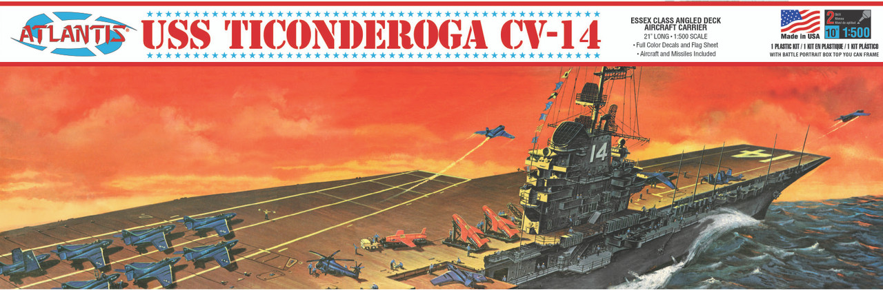 1:500 Сборная модель USS Ticonderoga Carrier CV14 Essex Class A - AMCR611