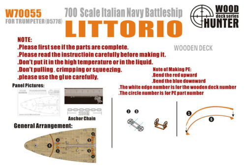 1:700 Набор деталей WWII Italian Battleship Littorio - W70055