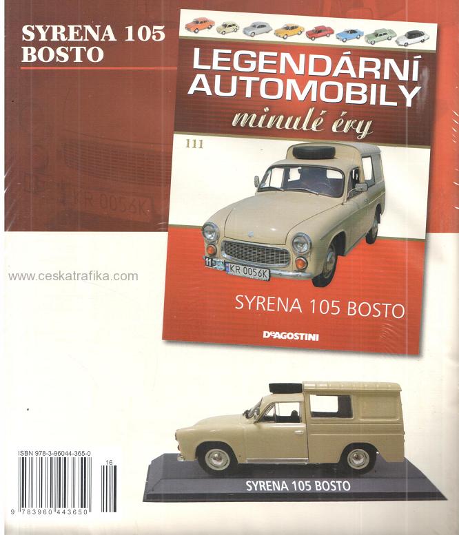 1:43 SYRENA 105 BOSTO, Legendarni automobily minule ery 111 - LAME111