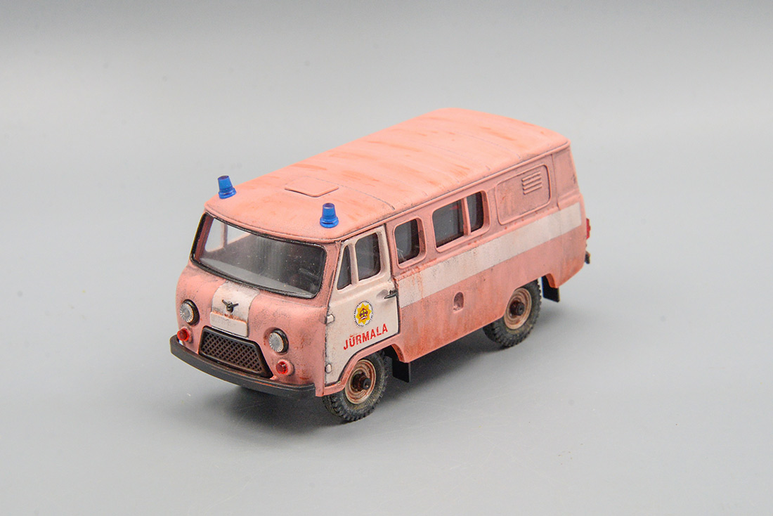 1:43 УАЗ-39099 пожарный, Jurmala (Латвия), со следами эксплуатации - RG065