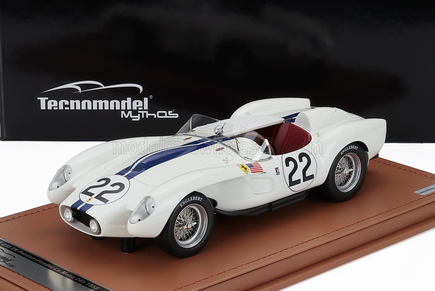 1:18 FERRARI 250tr 3.0l V12 Pontoon Fender Testarossa Spider Team Ed Hugus №22 24h Le Mans (1958) Ed Hugus - Ray Ernie Erickson, White Blue - TM18-254G