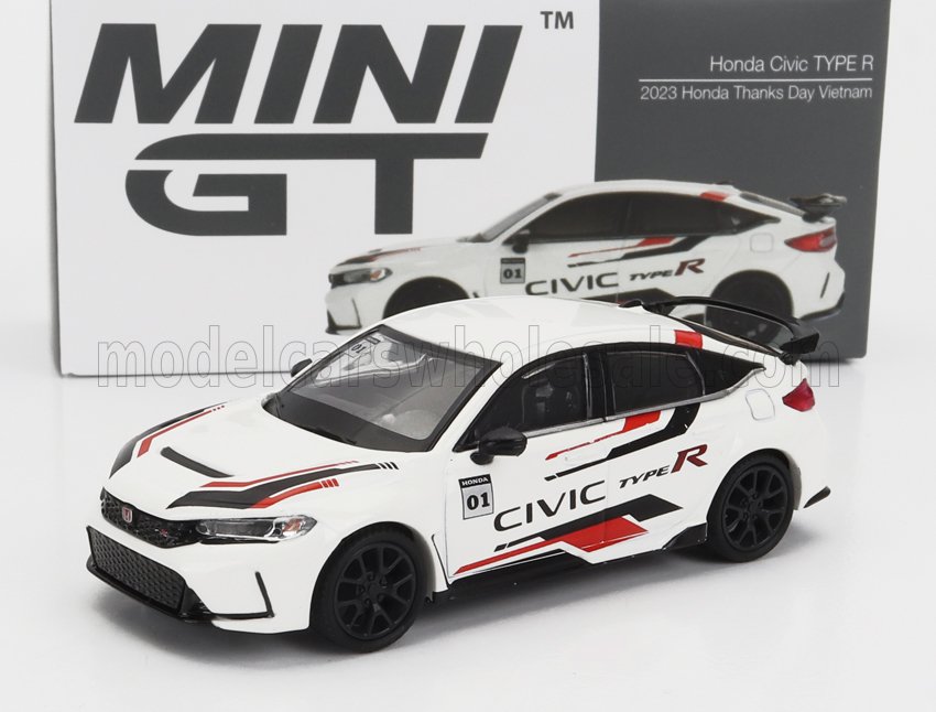 1:64 HONDA Civic Type R Thanks Day Vietnam (2023), White - MGT00626-L
