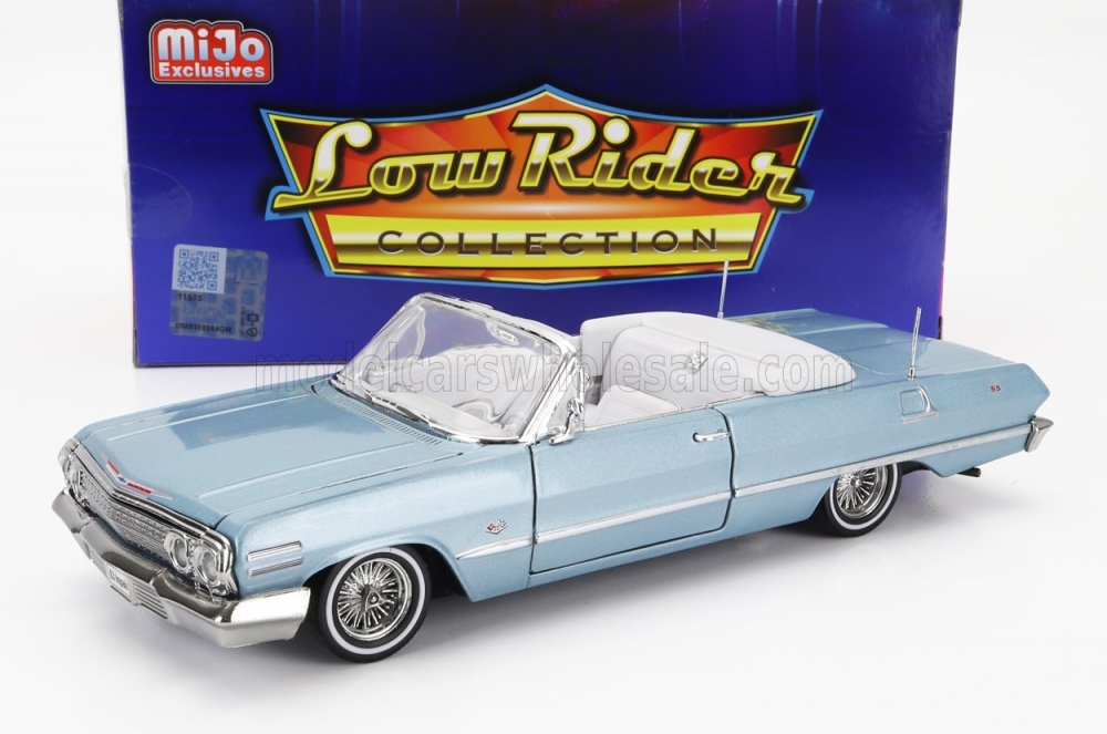 1:24 CHEVROLET Impala Cabriolet Open Low Rider (1963), Light Blue Met - 22434LRW-BL