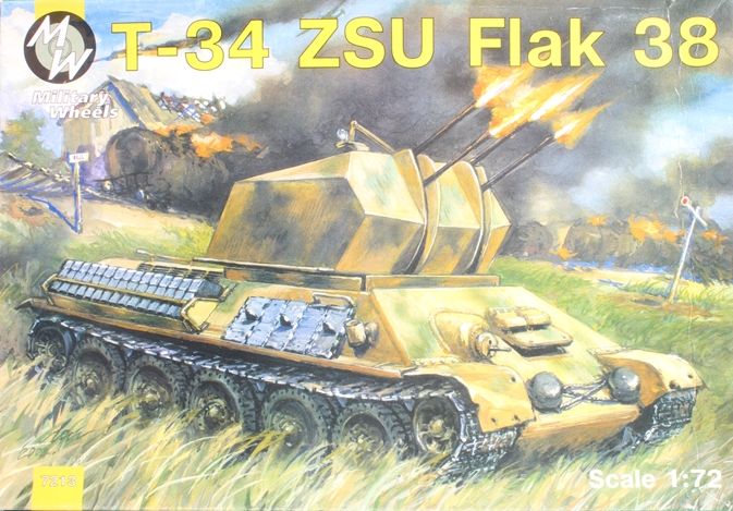 1:72 Сборная модель Немецкий Танк Т-34 с Flak-38 - 7213