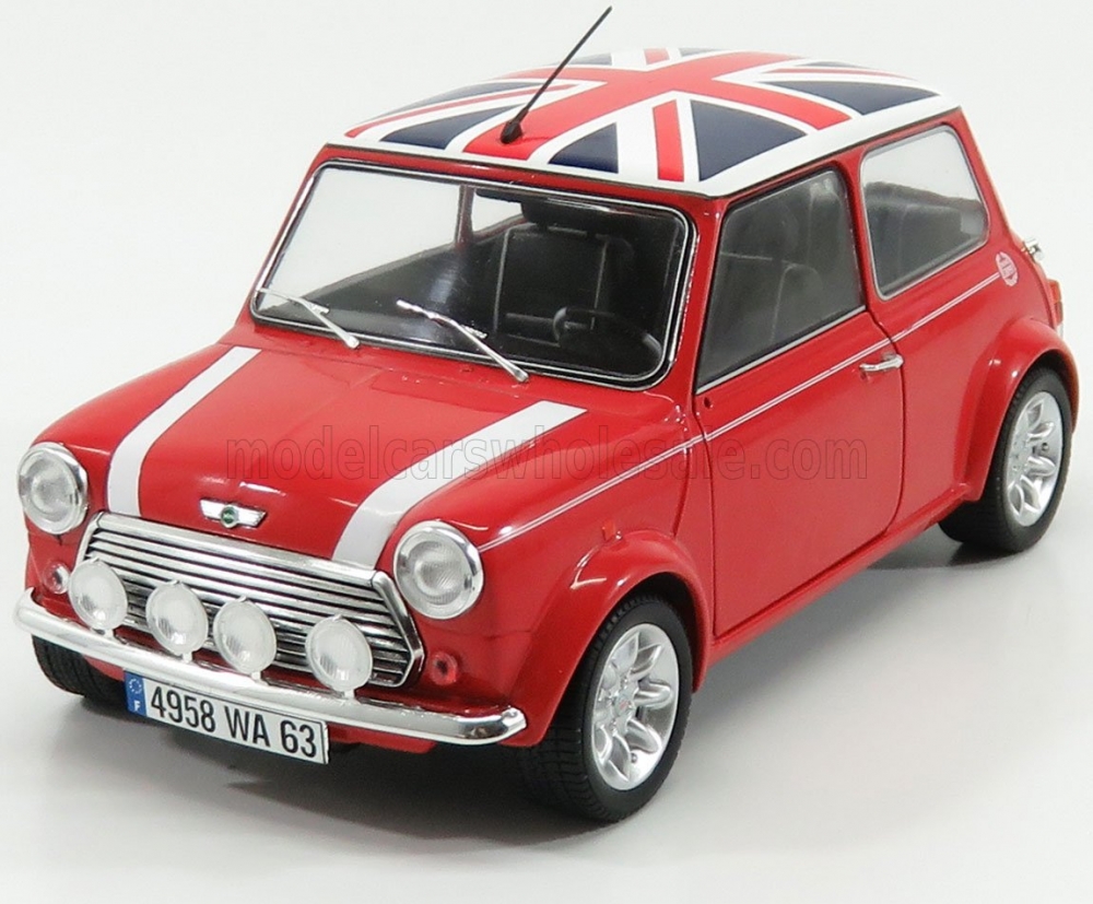 1:18 MINI Cooper 1.3i Sport Pack With Uk English Flag (1997), Red White Blue - 1800604
