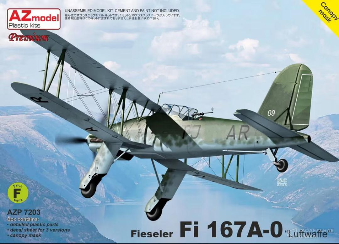 1:72 Сборная модель Fieseler Fi-167 A-0 - in Luftwaffe Service (Premium Edition) - AZP7203