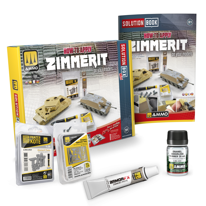 Набор SOLUTION BOX MINI 31– Как правильно наносить циммерит в масштабе / How to Apply ZIMMERIT in scale - A.MIG-7906