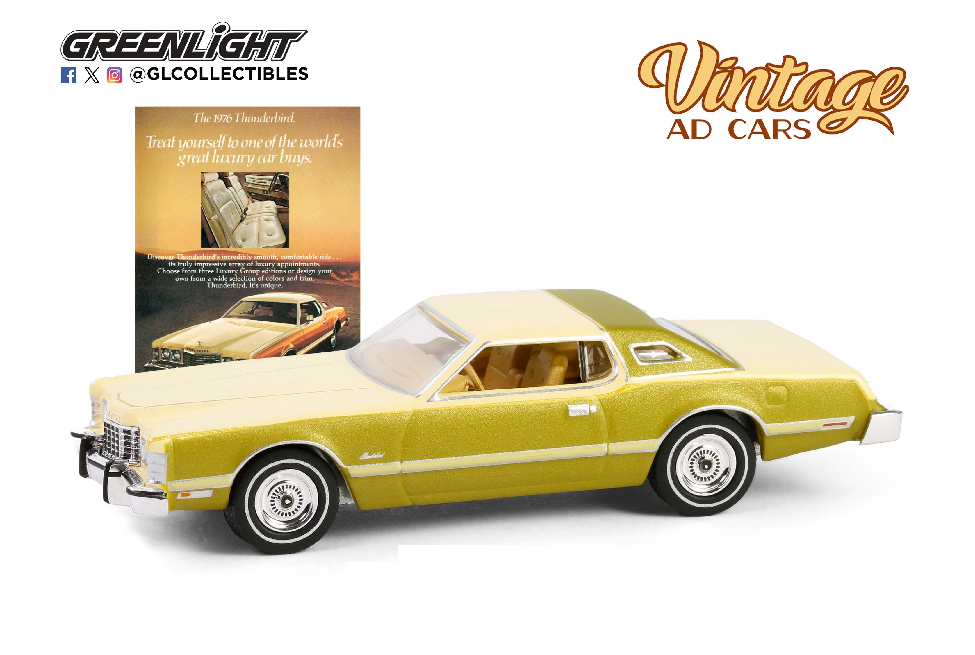 1:64 FORD Thunderbird 'Treat Yourself to One of the World's Great Luxury Car Buys' (1976), Gold/Beige - 39150E