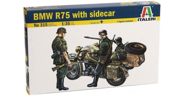 1:35 Сборная модель Мотоцикл BMW R75 с коляской - 0315