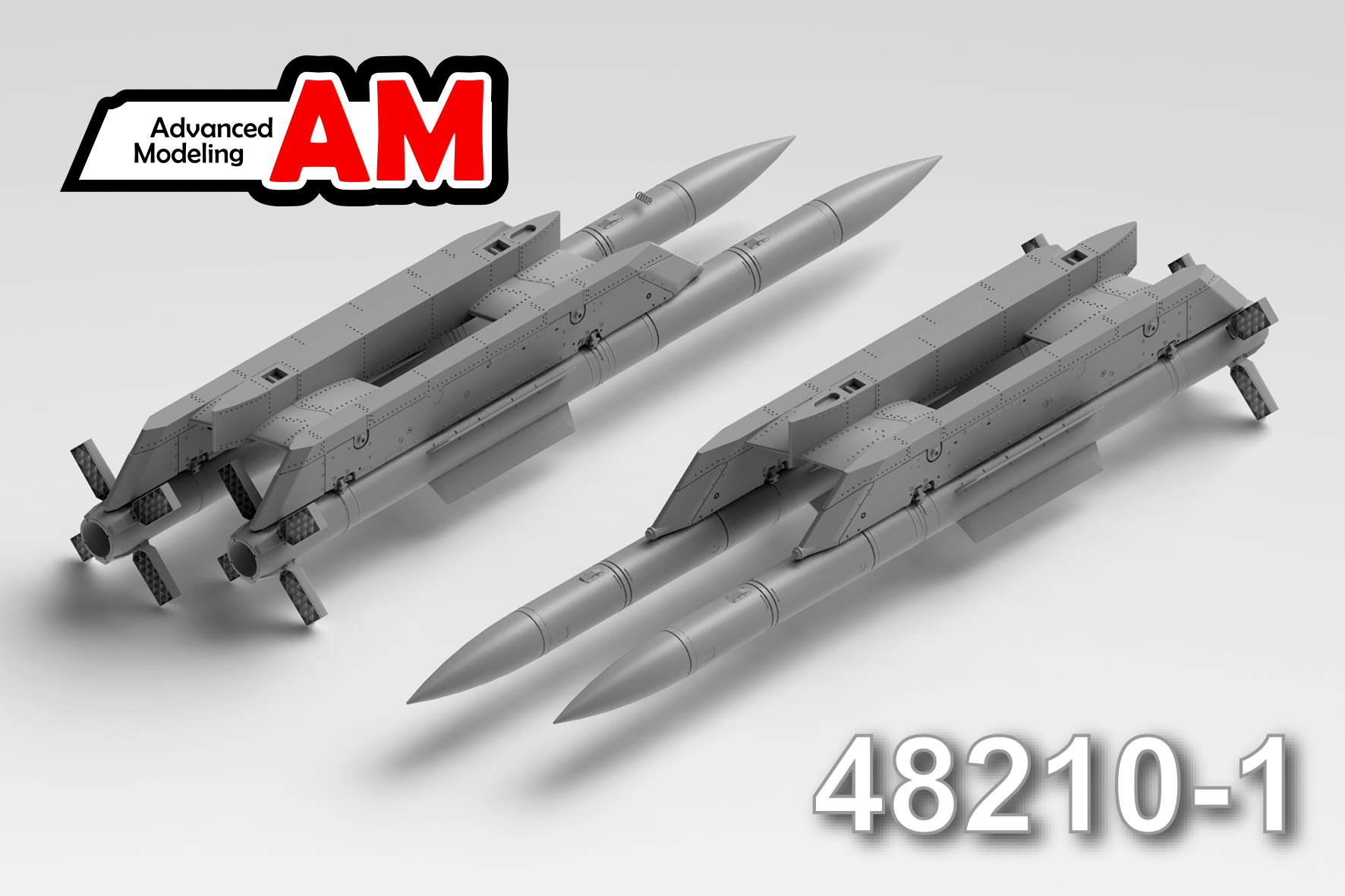 1:48 Авиационная управляемая ракета Р-77-1 с двухпостовым балочным держателем - amc 48210-1