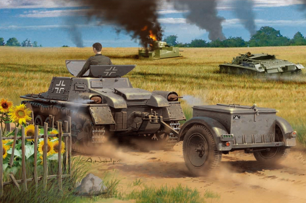 1:35 Сборная модель Munitionsschlepper auf Panzerkampfwagen I ausf A with Ammo Trailer - 80146