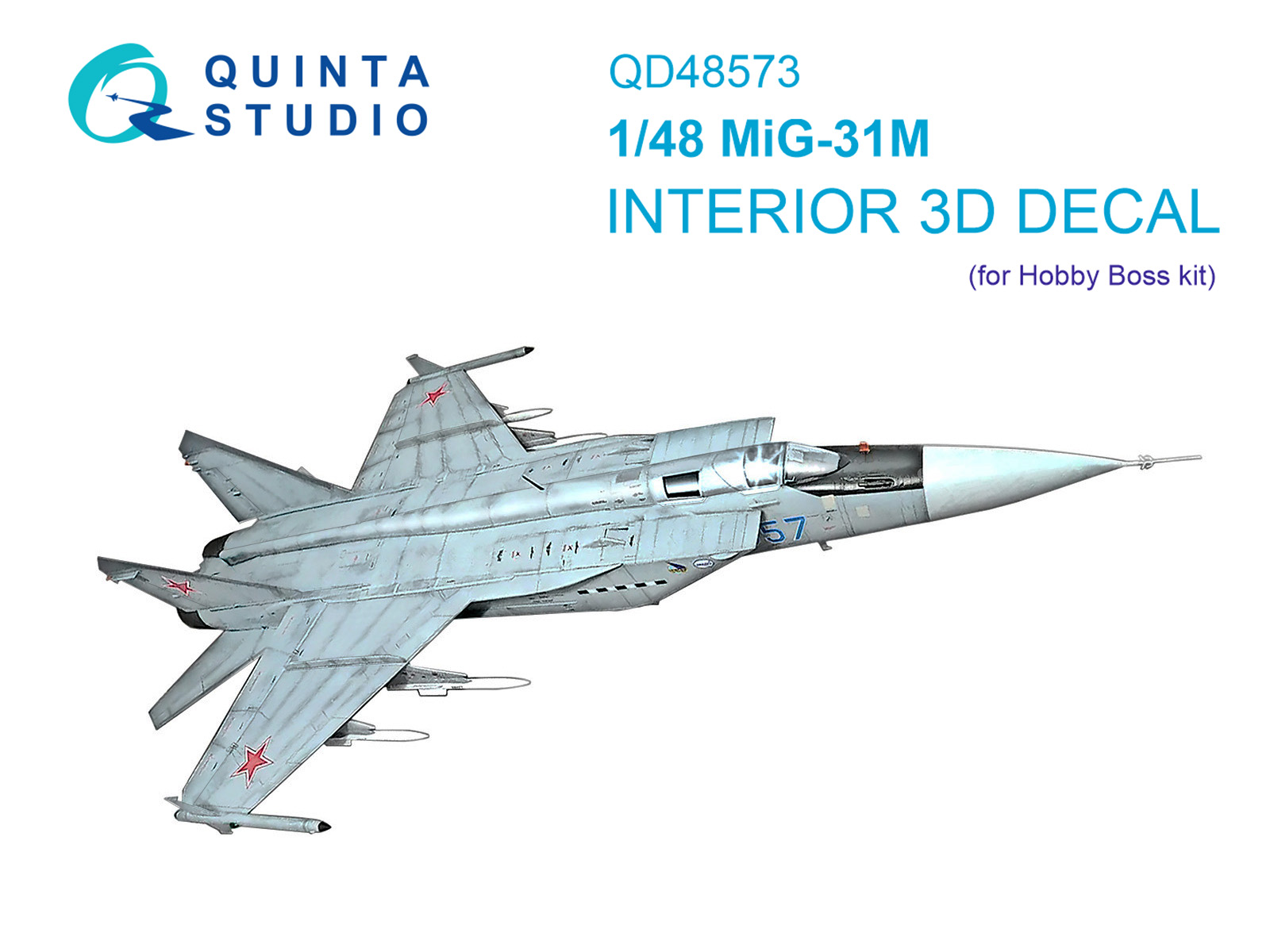 1:48 3D Декаль интерьера кабины МиГ-31М (Hobby Boss) - QD48573