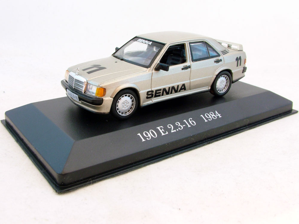 1:43 MERCEDES-BENZ 190 E 2.3-16V Senna (1984), Mercedes Offizielle Modell-Sammlung 78, золотистый - MB078