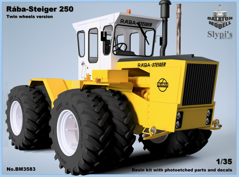 1:35 Сборная модель Rába-Steiger 250 heavy tractor w. twin wheels - BM3583