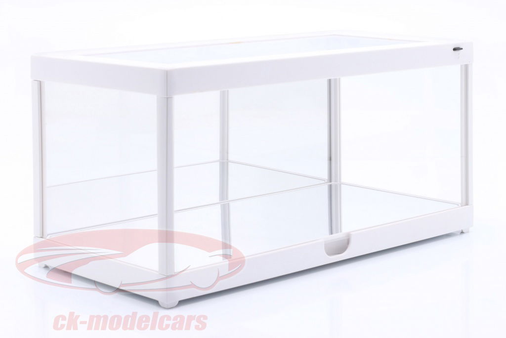 1:18 single showcase white with LED lighting and Mirror for scale 1:18 Triple9, transparent / white - T9-187710MW