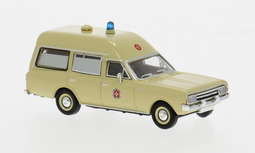 1:87 OPEL Rekord C KTW Johanniter Unfall Hilfe (1968), beige - 20672