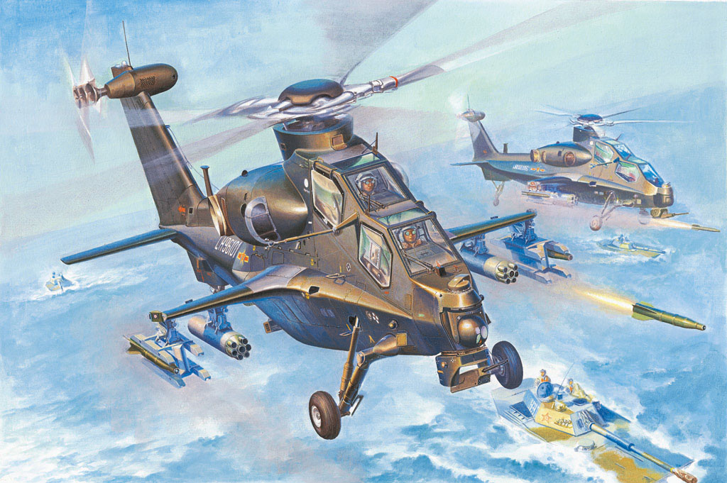 1:72 Сборная модель Вертолёт WZ-10 Thunderbolt - 87260