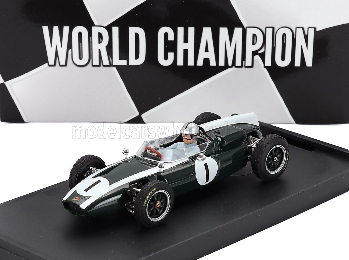 1:43 COOPER F1 T53 №1 World Champion Winner British Gp (1960) Jack Brabham - With Driver Figure, Green - R300-CH-UPD-2025