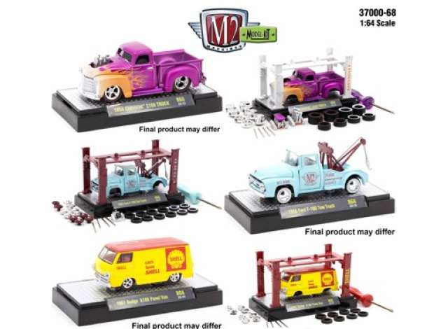 1:64 M2 Machines Model Kit, серия 68, набор из 6 комплектов - 37000-68~6