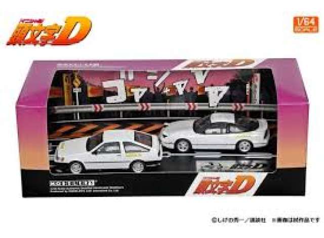 1:64 Initial D Set Vol. 21 Itsuki Takeuchi Levin (AE85) & Kenji 180SX, white - MD64221