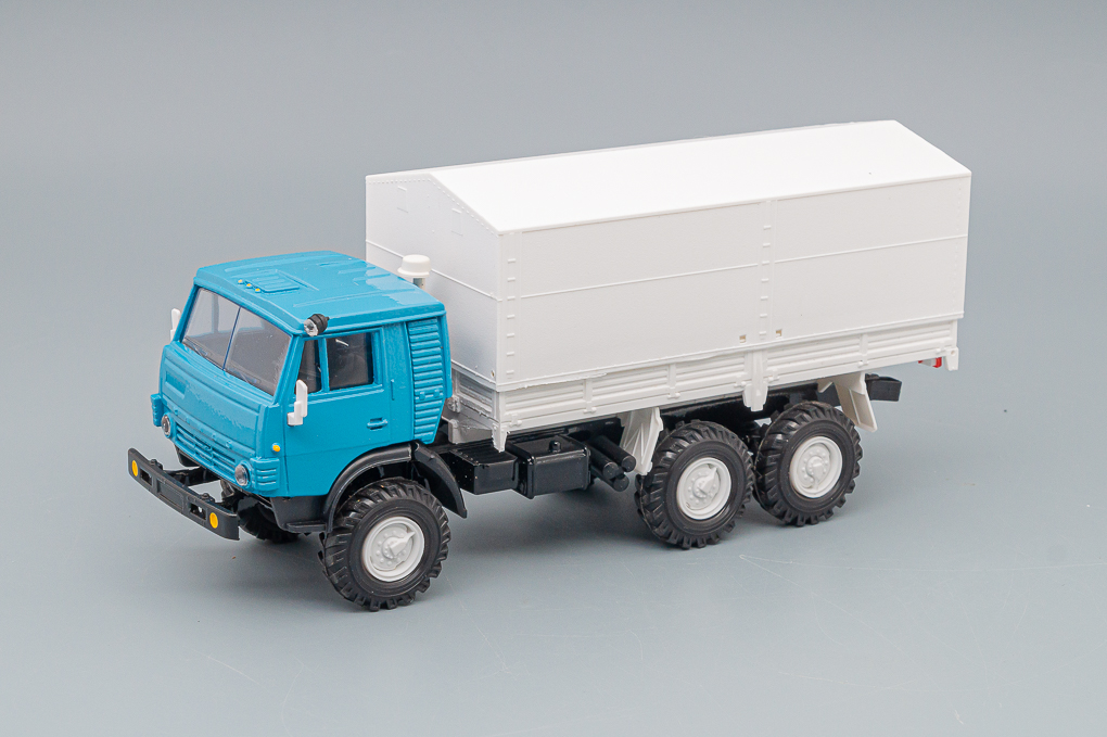 1:43 (Уценка!) КАМАЗ 43101-010 бортовой с тентом, голубой / белый - ELK-1028-Z1