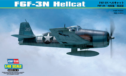1:48 Сборная модель Grumman F6F-3N Hellcat - 80340