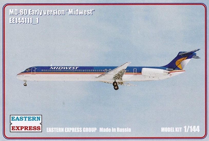 1:144 Сборная модель Пассажирский самолет McDonnell Douglas MD-80 ранний (Midwest) - 144111-1