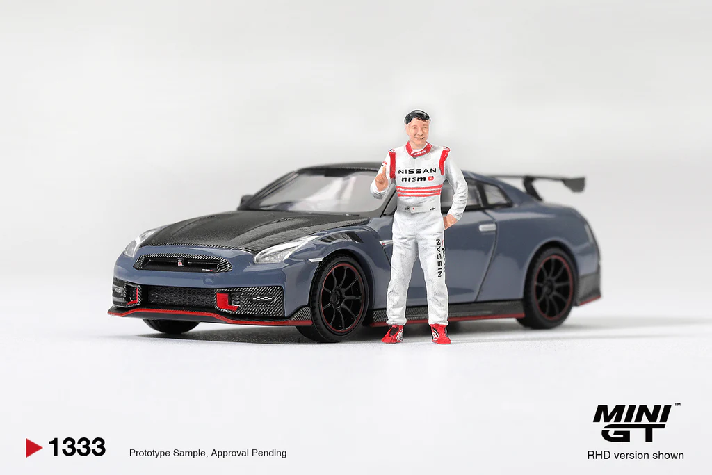 1:64 NISSAN GTR R35 Nismo Tsukuba Production Car Lap Record with Matsuda Figure Tssugio Matsuda (2024), blue - MGT01333-R