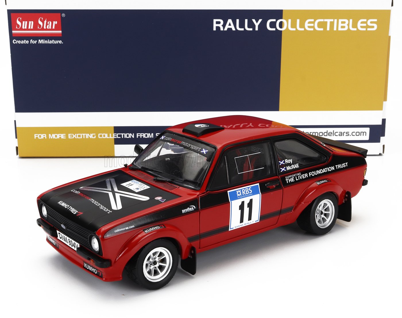 1:18 FORD Escort Mkii Rs 1800 №11 Rally Rbs International Manx (2007) Colin Mcrae - Campbell Roy, Red Black - 4854