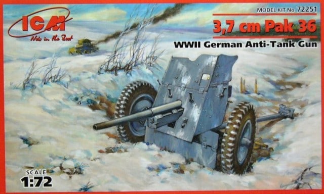 1:72 Сборная модель Немецкое противотанковое орудие 3,7 cm Pak 36 WWII - 72251
