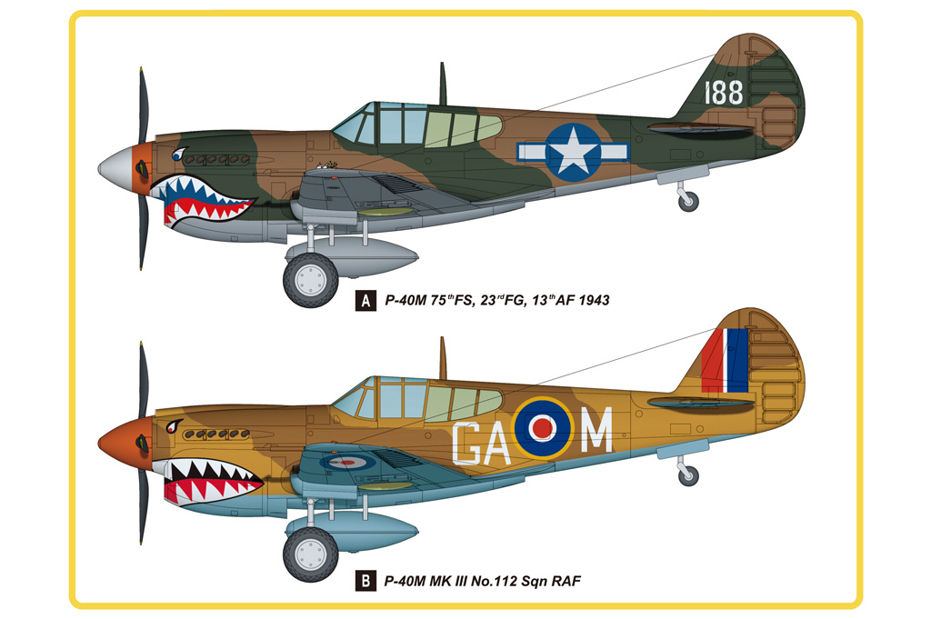 1:48 Сборная модель Самолет P-40E Kitty Hawk Fighter - 85801