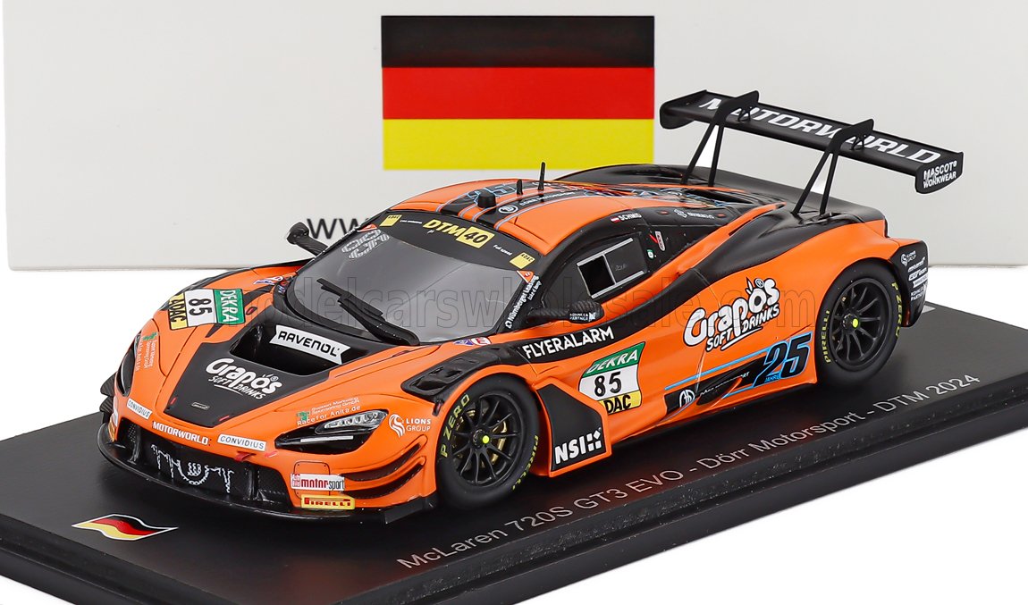 1:43 McLAREN 720S GT3 EVO 4.0L Twin Turbo V8 Team Door Motorsport №85 DTM Season Clemens Schmid (2024) - SG972