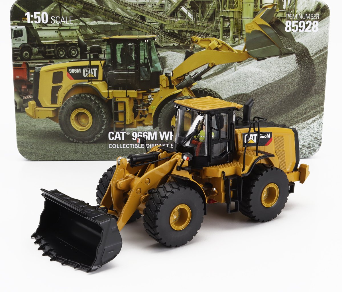 1:50 CATERPILLAR Cat966m Ruspa Gommata - Scraper Tractor Wheel Loader, Yellow Black - 85928