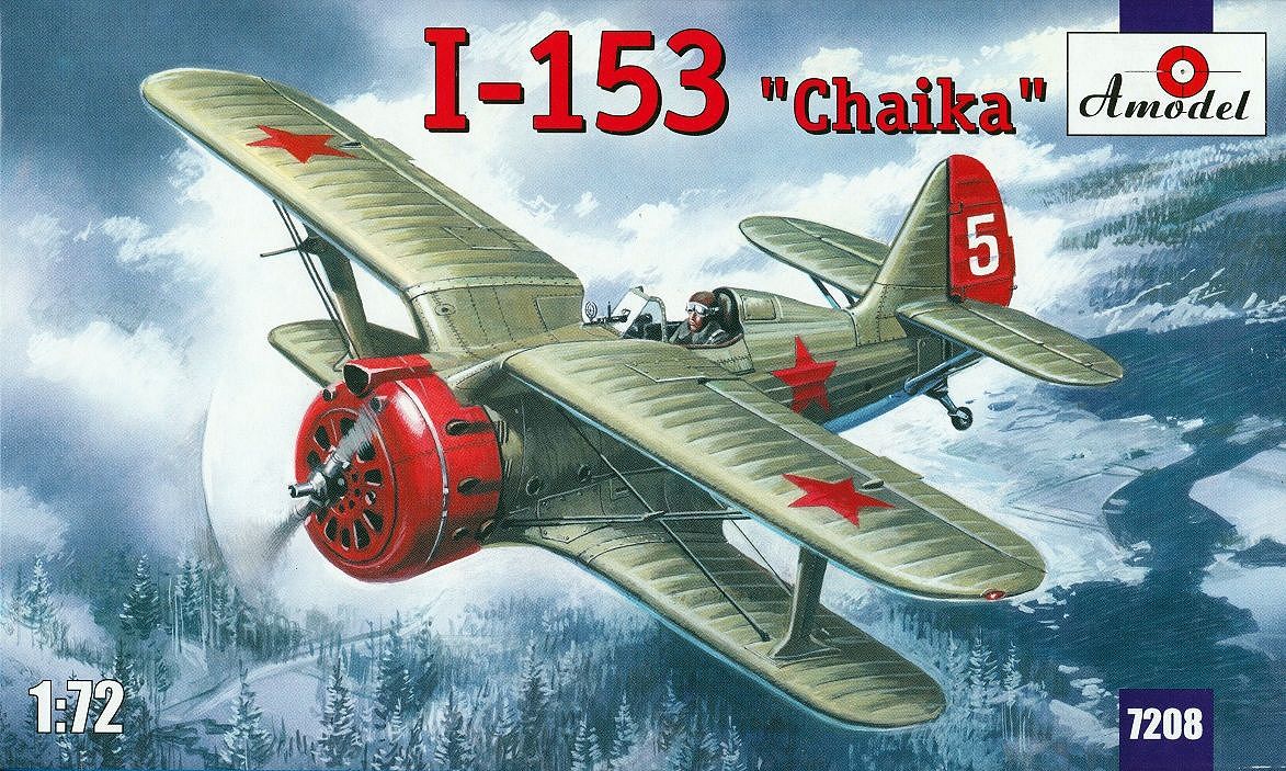 1:72 Сборная модель Советский истребитель И-153 Чайка - 7208