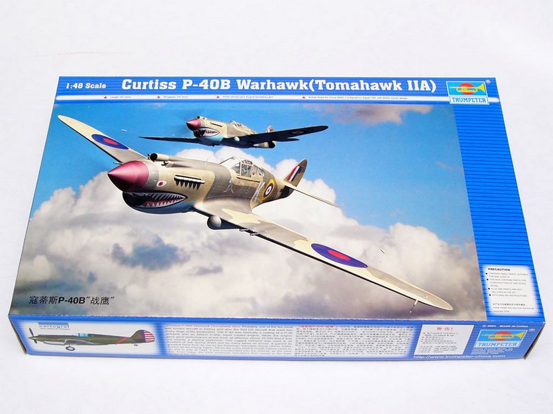 1:48 Сборная модель Американский истребитель Curtiss P-40B Warhawk (Tomahawk MKIIA) - 02807