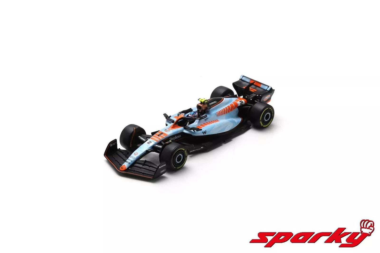 1:64 WILLIAMS F1 Fw45 Team Williams Racing Gulf №2 Singapore Gp (2023) Logan Sargeant, Ligh Blue - Y350