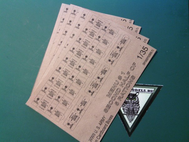 1:35 Набор дополнений - MENU #1 SECOND HALF OF 5 RATIONS - DM-5.35