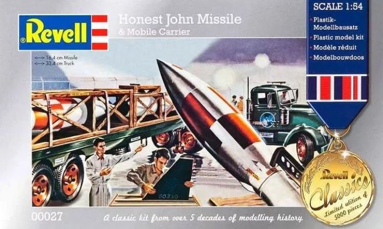 1:54 Сборная модель Ракета Honest John с ракетовозом - 00027