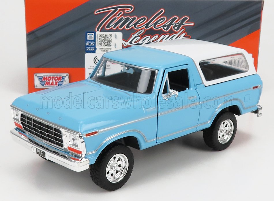 1:24 FORD USA Bronco Hard-top Closed (1978), Light Blue White - 79373BG