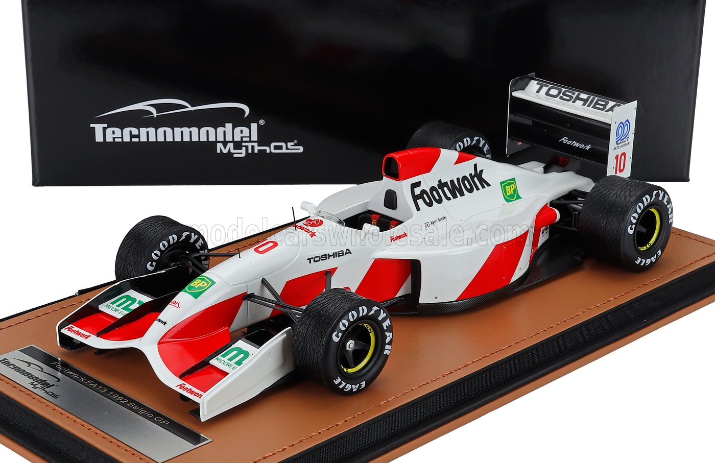1:18 FOOTWORK F1 Fa13 Mugen Honda №10 Belgium Gp With Rain Tires (1992) Aguri Suzuki, White Red - TM18-375C