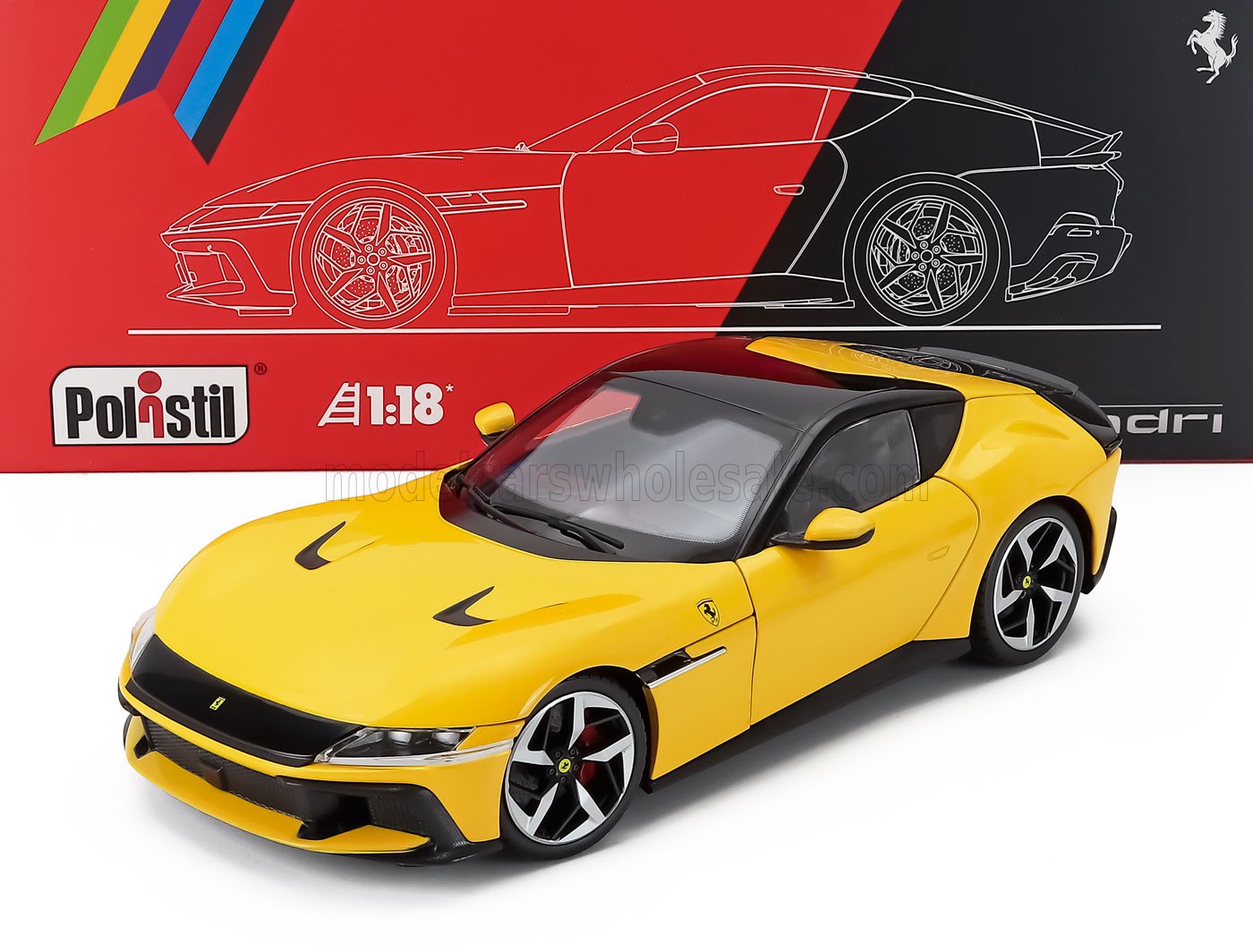 1:18 FERRARI 12cilindri (2024) - With Showcase - Numbered One By One, Giallo Modena - Yellow - 18FE02014-HC