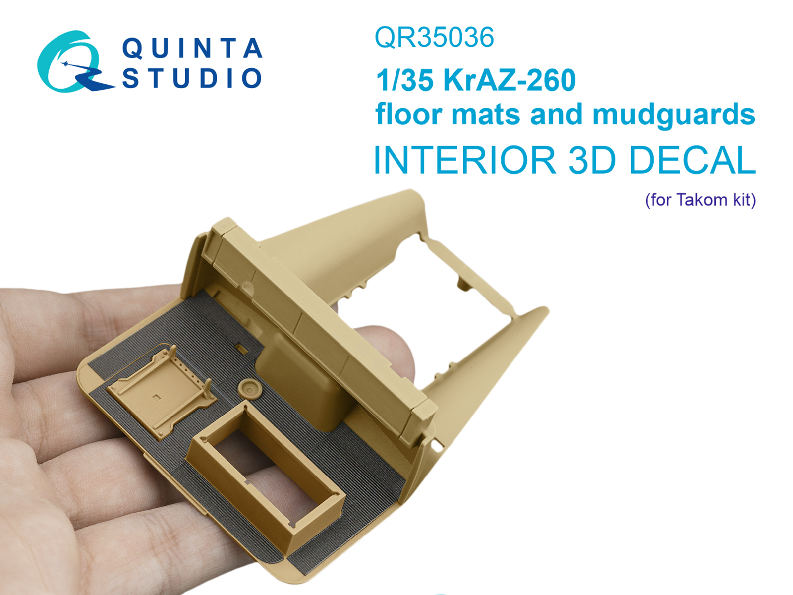 1:35 3D Декаль Коврик напольный и брызговики для модели КрАЗ-260 (Takom) - QR35036