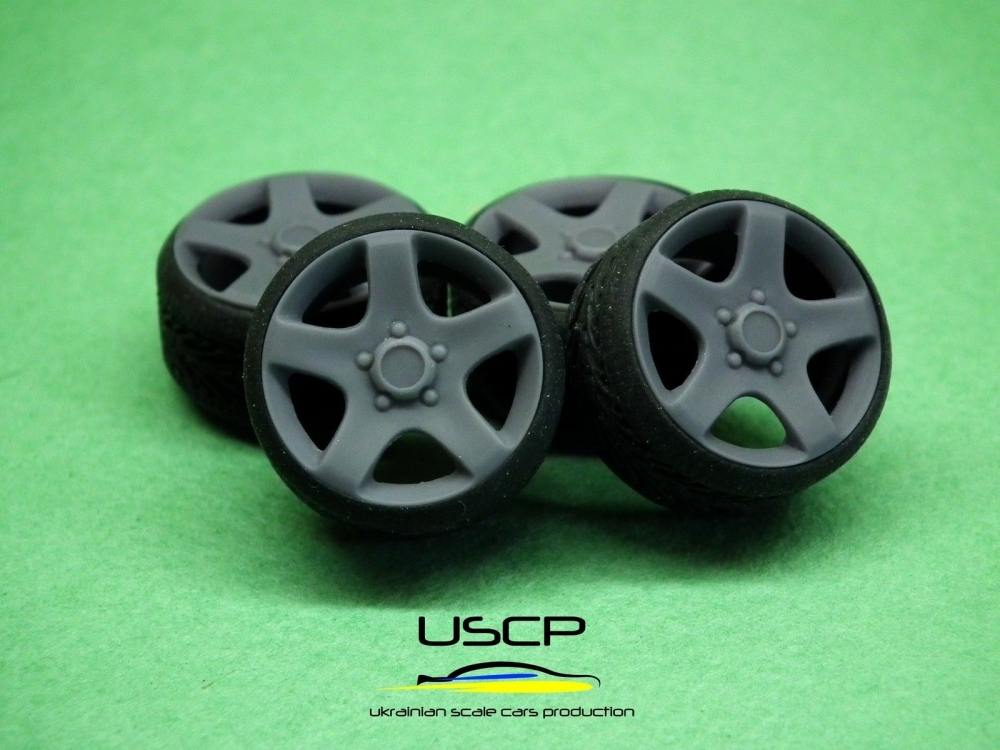 1:24 Комплект колес (17 дюймов) VW Canyon (Touareg) stance с резиной Tamiya Aoshima Hasegawa - USM-p072