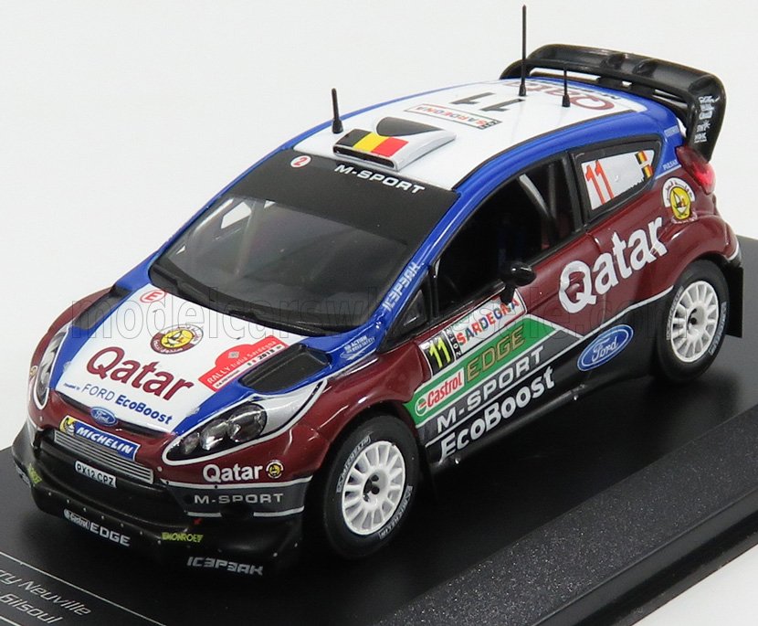 1:43 FORD Fiesta Rs Wrc N11 Rally Sardegna Italy (2013) T.Neuville - N.Gilsoul, Bordeaux Blue White - DCC14003