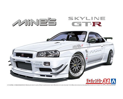 1:24 Сборная модель Nissan Skyline GT-R Mines BNR34 02 - 05986