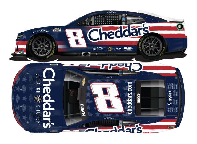 1:24 CHEVROLET Camaro #8 Kyle Busch *Cheddar`s Salutes*, blue/red/white 2024 - CX82423SALKB